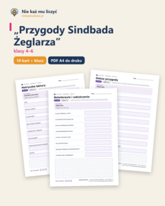 „Przygody Sindbada Żeglarza” — karty do lektury, klasy 4–6 — okładka