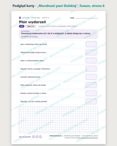 „Moralność pani Dulskiej” — karty do lektury, liceum, 10 kart PDF — podgląd karty, strona 6