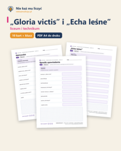 „Gloria victis” i „Echa leśne” — karty do lektury, liceum, 10 kart PDF — okładka