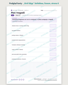 „Król Edyp” Sofoklesa — karty do lektury, liceum, 10 kart PDF — podgląd karty, strona 6