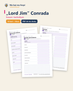 „Lord Jim” Conrada — karty do lektury, liceum, 10 kart PDF — okładka
