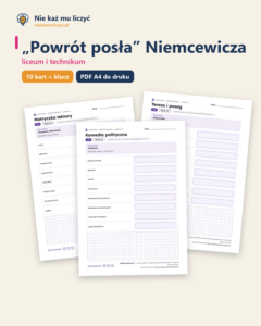„Powrót posła” Niemcewicza — karty do lektury, liceum, 10 kart PDF — okładka