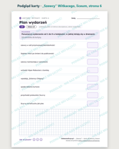 „Szewcy” Witkacego — karty do lektury, liceum, 10 kart PDF — podgląd karty, strona 6