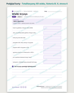 Totalitaryzmy XX wieku, historia klasa 8 — 10 kart pracy PDF z kluczem — podgląd karty, strona 6