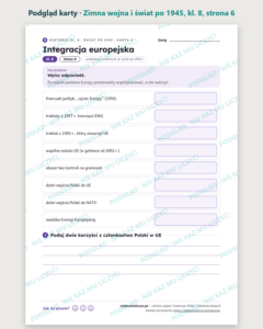 Zimna wojna i świat po 1945 r., historia kl. 8 — 10 kart PDF z kluczem — podgląd karty, strona 6
