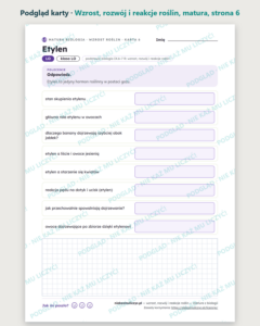 Wzrost, rozwój i reakcje roślin, matura z biologii — 10 kart PDF — podgląd karty, strona 6