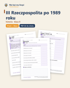 III Rzeczpospolita po 1989 r., historia kl. 8 — 9 kart PDF z kluczem — okładka