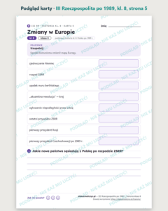 III Rzeczpospolita po 1989 r., historia kl. 8 — 9 kart PDF z kluczem — podgląd karty, strona 5
