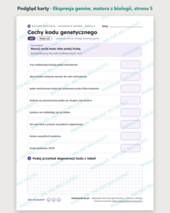 Ekspresja informacji genetycznej, matura z biologii — 9 kart PDF — podgląd karty, strona 5