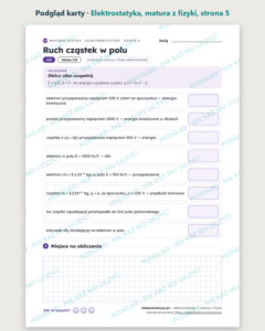 Elektrostatyka — matura z fizyki — 8 kart PDF z kluczem — podgląd karty, strona 5