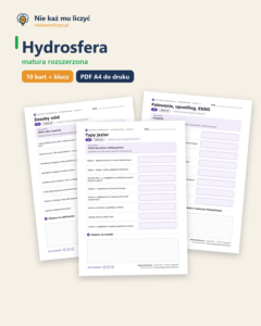 Hydrosfera — matura z geografii — 10 kart PDF z kluczem — okładka