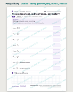 Granice i szereg geometryczny, matura z matematyki — 8 kart PDF — podgląd karty, strona 5