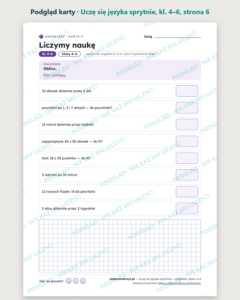 Uczę się języka sprytnie — angielski, klasy 4–6, 10 kart PDF — podgląd karty, strona 6