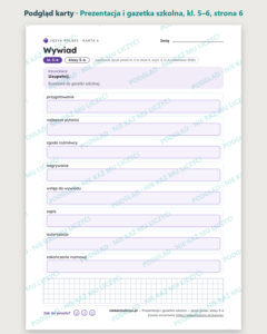 Prezentacja i gazetka szkolna — polski, klasy 5–6, 10 kart PDF — podgląd karty, strona 6