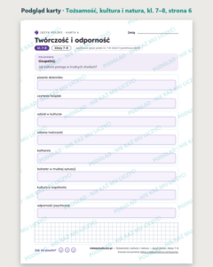 Tożsamość, kultura i natura — polski, klasy 7–8, 10 kart PDF — podgląd karty, strona 6