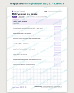 Biolog badaczem życia — biologia, klasy 7–8, 10 kart PDF — podgląd karty, strona 6
