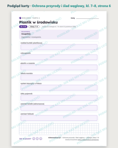 Ochrona przyrody i ślad węglowy — biologia, klasy 7–8, 10 kart PDF — podgląd karty, strona 6