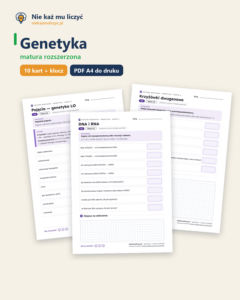 Genetyka — matura z biologii — 10 kart PDF z kluczem — okładka