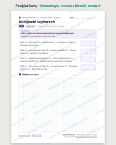 Chronologia — matura z historii — 10 kart PDF z kluczem — podgląd karty, strona 6