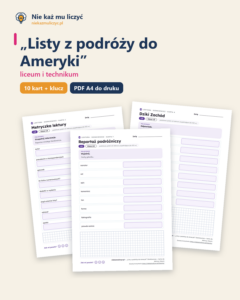 „Listy z podróży do Ameryki” — karty do lektury, liceum, 10 kart PDF — okładka
