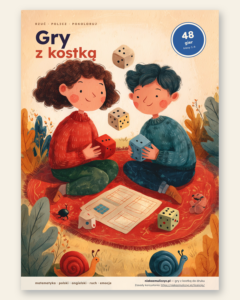 Gry z kostką do druku, klasy 1–6 — 48 gier PDF — okładka