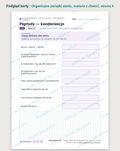 Związki organiczne zawierające azot, matura z chemii — 10 kart PDF — podgląd karty, strona 6