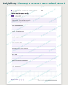 Równowagi w roztworach — matura z chemii — 10 kart PDF z kluczem — podgląd karty, strona 6