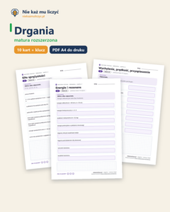 Drgania — matura z fizyki — 10 kart PDF z kluczem — okładka