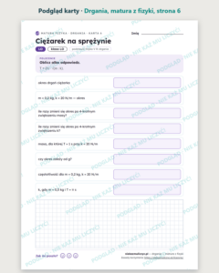 Drgania — matura z fizyki — 10 kart PDF z kluczem — podgląd karty, strona 6