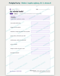 Dobre i mądre wybory — karty pracy, klasa 3, 10 kart PDF — podgląd karty, strona 6