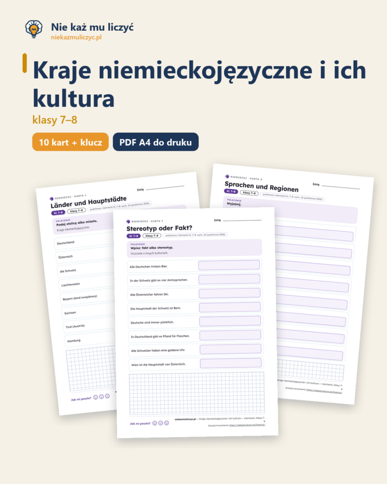 Kraje niemieckojęzyczne i ich kultura — niemiecki, klasy 7–8 — okładka