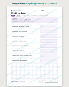 Projektuję i tworzę — karty pracy, klasa 3, 10 kart PDF — podgląd karty, strona 1