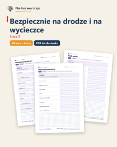 Bezpiecznie na drodze i na wycieczce — karty pracy, klasa 3 — okładka