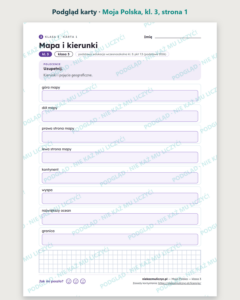 Moja Polska — karty pracy, klasa 3, 10 kart PDF — podgląd karty, strona 1