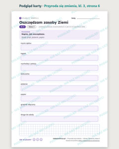 Przyroda się zmienia — karty pracy, klasa 3, 10 kart PDF — podgląd karty, strona 6