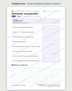 II wojna światowa, historia klasa 8 — 10 kart pracy PDF z kluczem — podgląd karty, strona 6