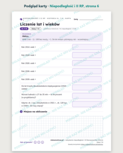 Odzyskanie niepodległości i II RP, historia kl. 7–8 — 10 kart PDF — podgląd karty, strona 6