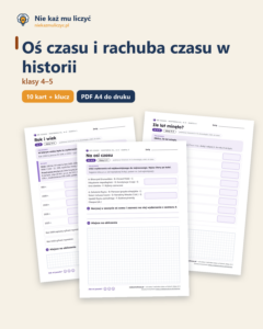 Oś czasu i rachuba czasu, historia klasy 4–5 — 10 kart PDF z kluczem — okładka