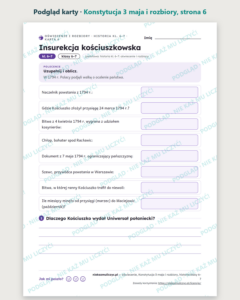 Oświecenie, Konstytucja 3 maja i rozbiory, historia kl. 6–7 — 10 kart — podgląd karty, strona 6