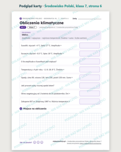 Środowisko przyrodnicze Polski, geografia klasa 7 — 10 kart PDF — podgląd karty, strona 6
