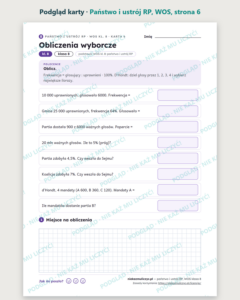 Państwo i ustrój RP, WOS klasa 8 — 10 kart pracy PDF z kluczem — podgląd karty, strona 6