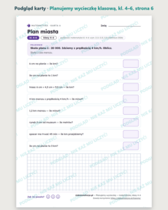 Planujemy wycieczkę klasową — matematyka, klasy 4–6, 10 kart PDF — podgląd karty, strona 6