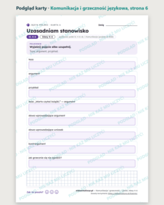 Komunikacja i grzeczność językowa — polski, klasy 4–6, 10 kart PDF — podgląd karty, strona 6