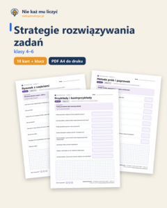 Strategie rozwiązywania zadań — matematyka, klasy 4–6, 10 kart PDF — okładka