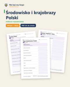Środowisko i krajobrazy Polski, matura z geografii — 10 kart PDF — okładka