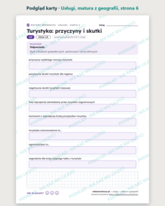 Usługi — matura z geografii — 10 kart PDF z kluczem — podgląd karty, strona 6