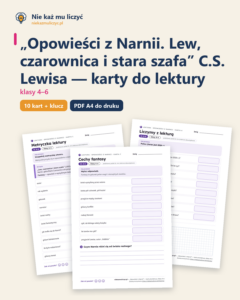 „Opowieści z Narnii”, lektura kl. 4–6 — 10 kart pracy PDF z kluczem — okładka