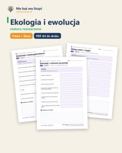 Ekologia i ewolucja — matura z biologii — 9 kart PDF z kluczem — okładka