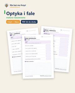 Optyka i fale — matura z fizyki — 8 kart PDF z kluczem — okładka