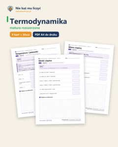 Termodynamika — matura z fizyki — 9 kart PDF z kluczem — okładka